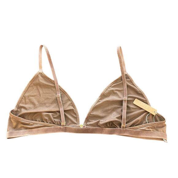 NWT SKIMS Glissenette Triangle Bralette Size 4X JASPER/GOLD - Picture 5 of 8